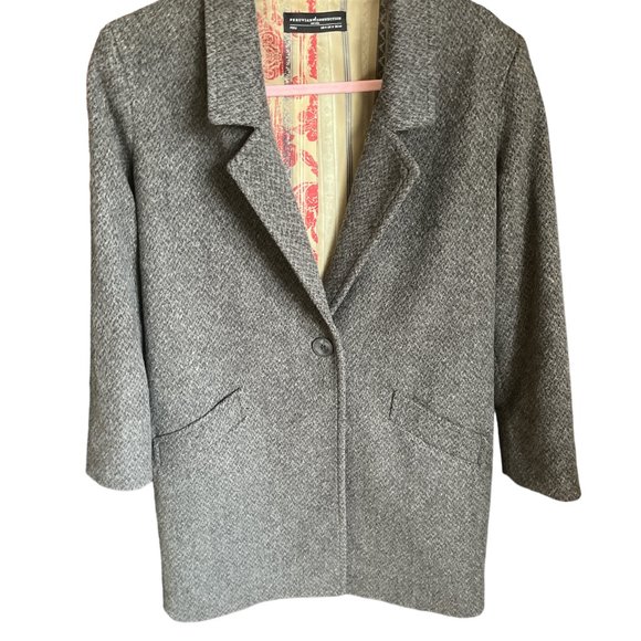 Peruvian Connection Alpaca wool lined gray coat size 4